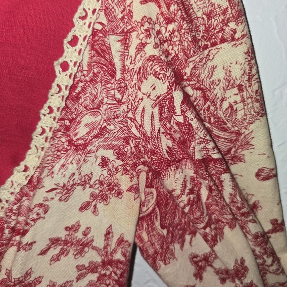 Gunne Sax Black Label Red Toile de Jouy Vintage Maxi Maiden Dress Sz 9/10 - Picture 11 of 15